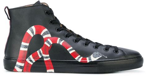 gucci python sneakers black|Gucci snake high top sneakers.